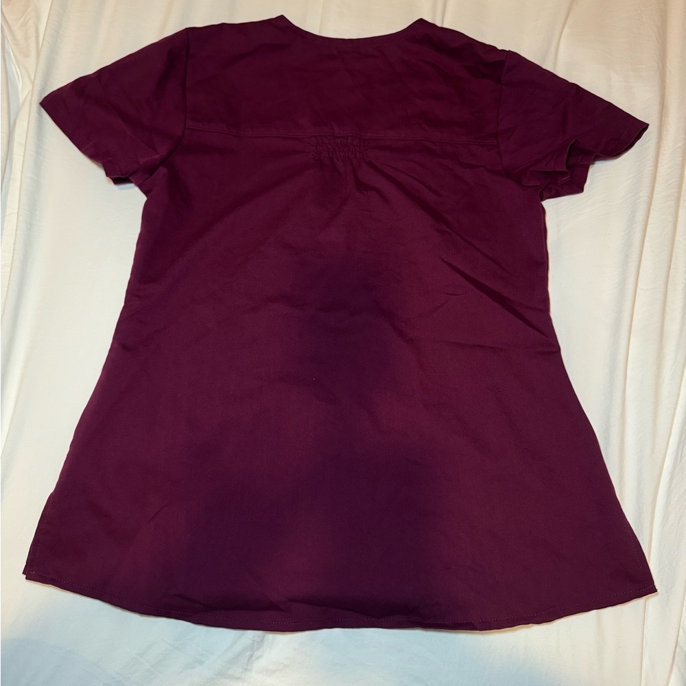 Grey's Anatomy Plum V-Neck Short Sleeve Scrub Top - Picture 4 of 5